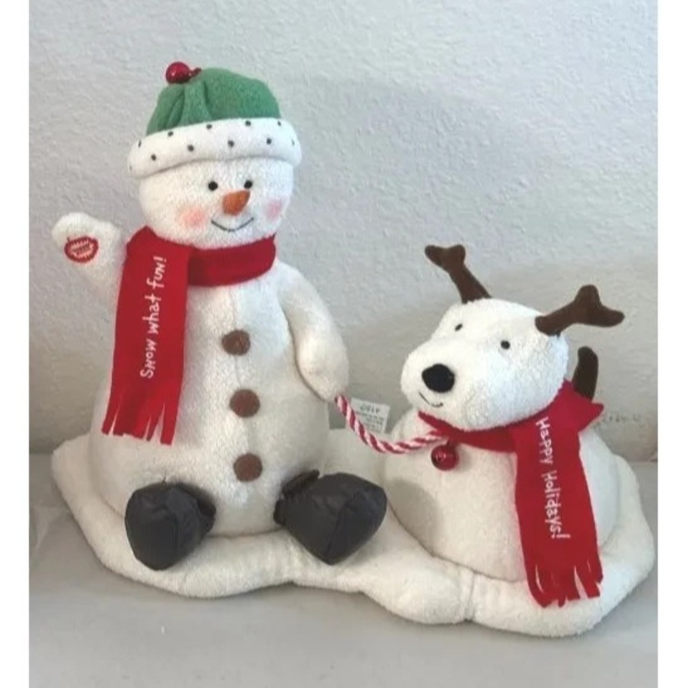 Hallmark Jingle Pals Snow What Fun Animated Singing Snowman & Dog Jingle Bells